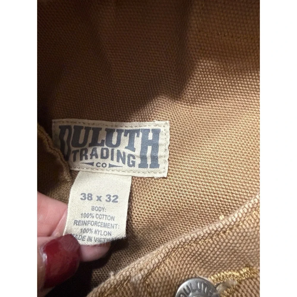 Duluth Trading Fire Hose Work Pants Mens 38x32 Brown Cargo Utility Carpenter